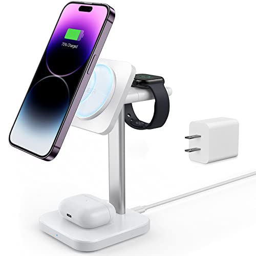 ESR HaloLock 3in1 ワイヤレス充電器 MFi認証 Magsafe充電器 スタンド Magsafe 充電ステーション 同時充電