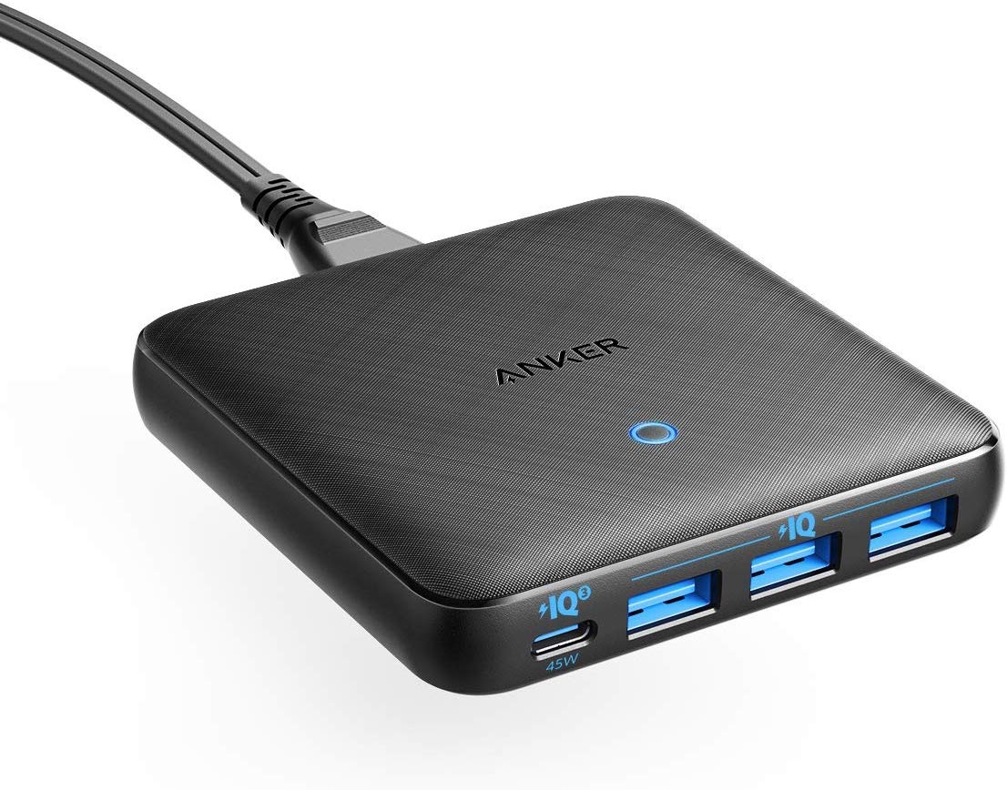 急速充電器 Anker PowerPort Atom III Slim 4ポート PD対応 65W 4ポートUSB-C PowerIQ3.0搭載 Power Delivery 対応 GaN(窒素ガリウム)採用 iPhone 11 11 Pro 11 Pro Max XS、 MacBook Air 2013、MacBook Pro 15、その他USB-C機器対応：アンカー・ダイレクト