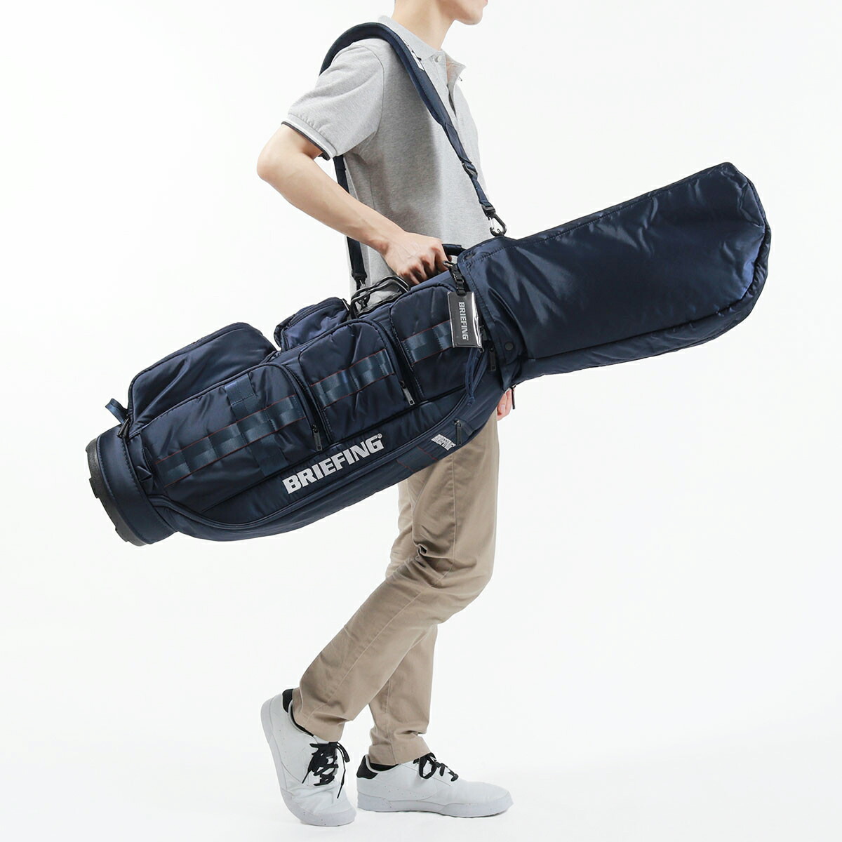 ノベルティ付 ブリーフィング ゴルフ キャディバッグ BRIEFING GOLF ECO TWIL SERIES CR-6 #02 ゴルフバッグ 8.5型 5分割 46インチ ショルダー フード 撥水 抗菌 メンズ レディース BRG223D33：ギャレリア Bag＆Luggage ANNEX