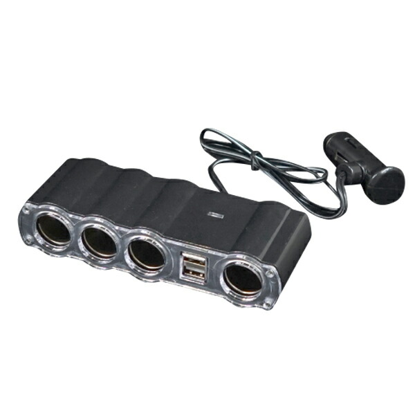 シガーソケット 増設 4連 USB 2ポート 12V 24V 車載用 充電器 スマホ スマートフォン iPhone 軽自動車 普通車 トラック 対応：M’zNet