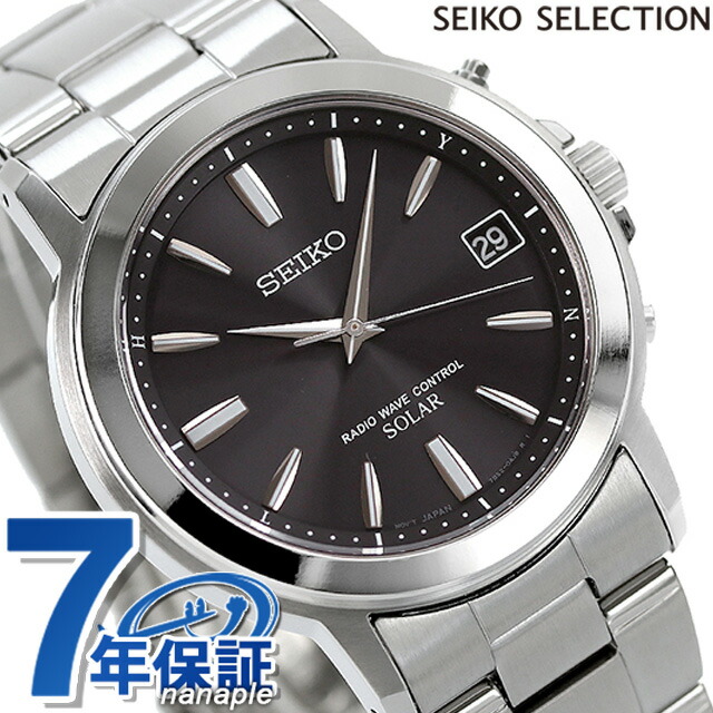 セイコーセレクション 電波ソーラー SBTM169 腕時計 メンズ ブラック SEIKO SELECTION：腕時計のななぷれ