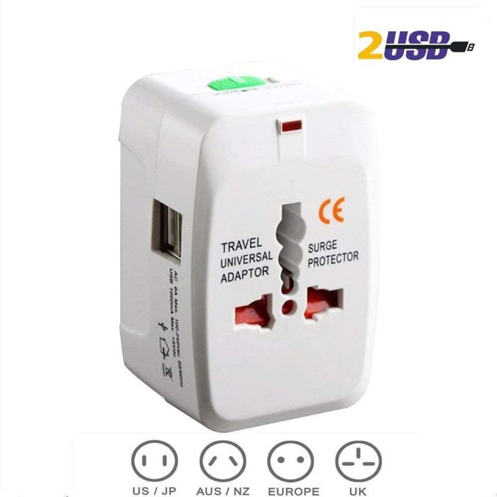 海外変換マルチプラグ 海外 変換プラグ 150ヶ国以上対応 高速充電 ACアダプター 2つUSB 海外旅行 変換プラグ 海外